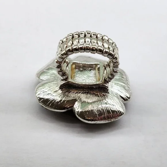BFD- Beaded & Rhinestone Floral Ring - Picture 7 of 9